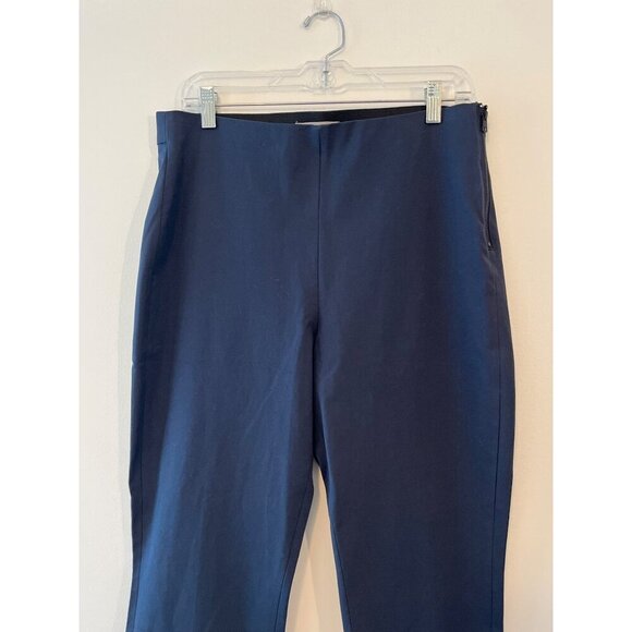Everlane Side Zip Work Pant Navy High Rise Ankle Skinny Seamed Back Trouser‎ 12 - Picture 2 of 10
